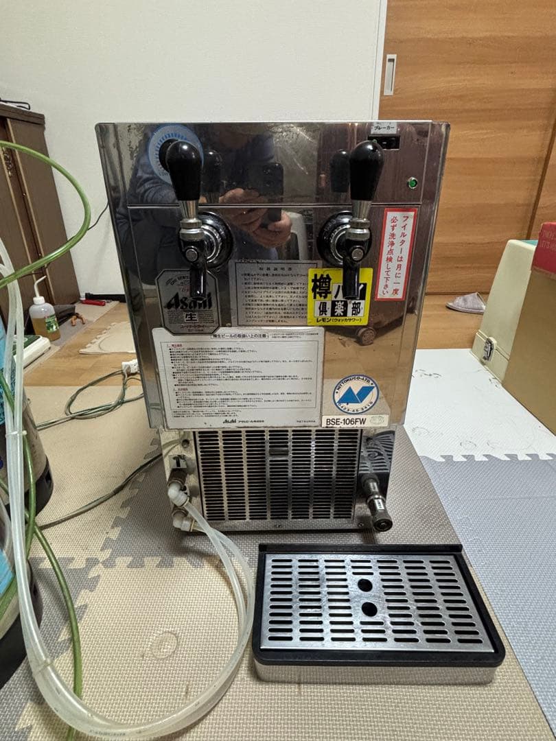 アサヒビールサーバー　ビール樽容器 液化碳酸ガス容器セット