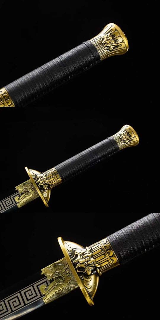 黒竜紋龍虎 美術刀 刀装具 模擬刀 日本刀 模造刀 武具 舞踊刀