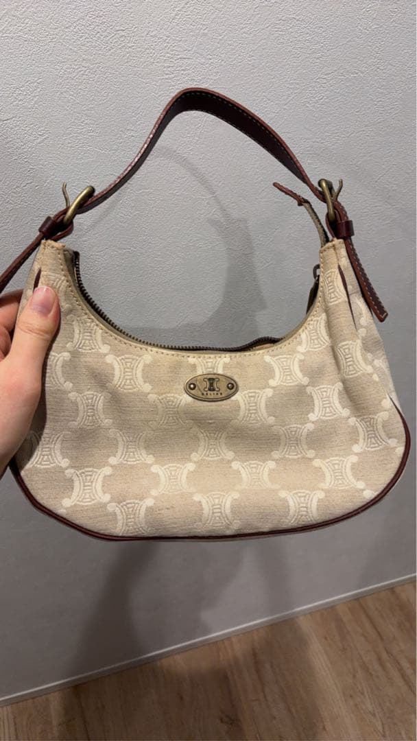 オールドセリーヌ　マカダム柄　アヴァ　キャンバス生地　ヴィンテージ