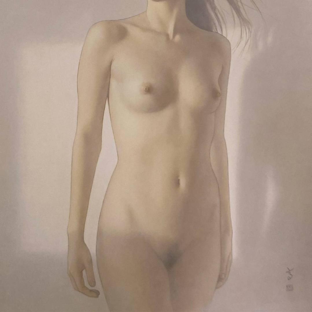 高塚省吾、【海からの風】、希少な額装用画集画、新品高級額 額装付