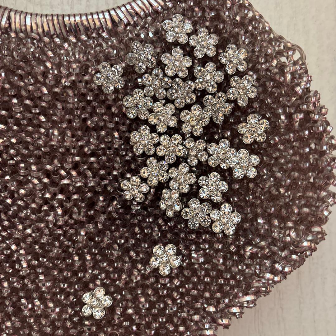 アンテプリマ　パープル系ビジュー付きビーズバック　美品　値下げ