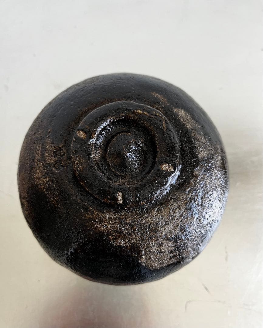 三代 中村道年 光悦風黒楽茶碗 共箱 共布 茶道具