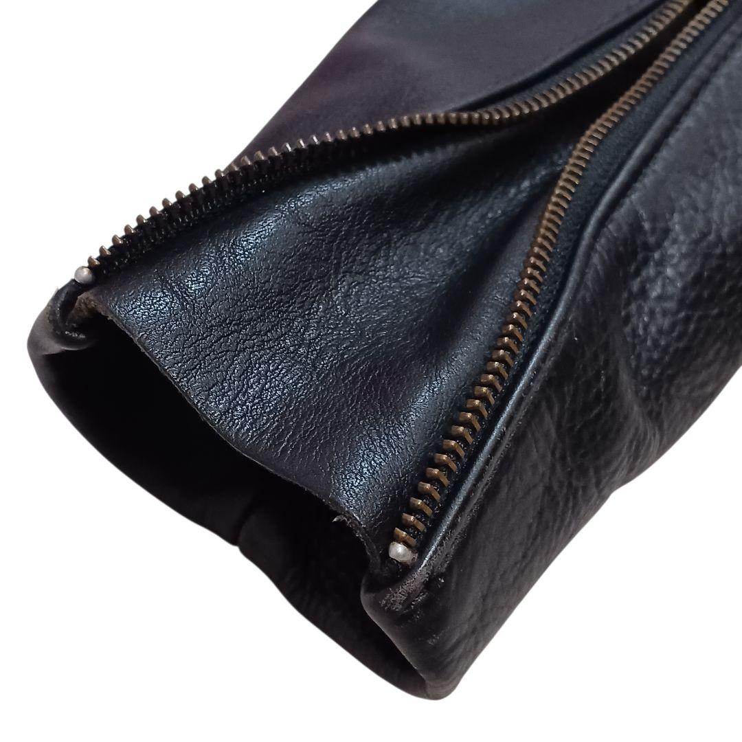 バンソン レザージャケット シングルライダース 革ジャン 38 黒 インナー付き