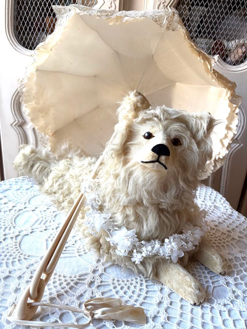 ♡パジャマドッグ　LOULOU フランスアンティーク　コンパニオンドッグ　布花付