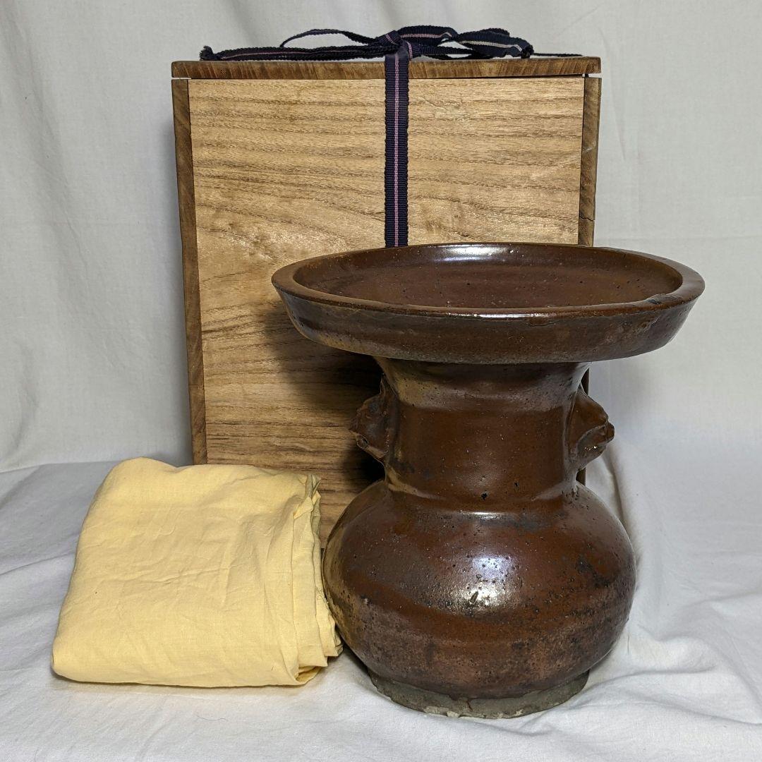 古丹波写or古常滑写 耳付花器 合箱合布 花入 花瓶 フラワーベース 華道具