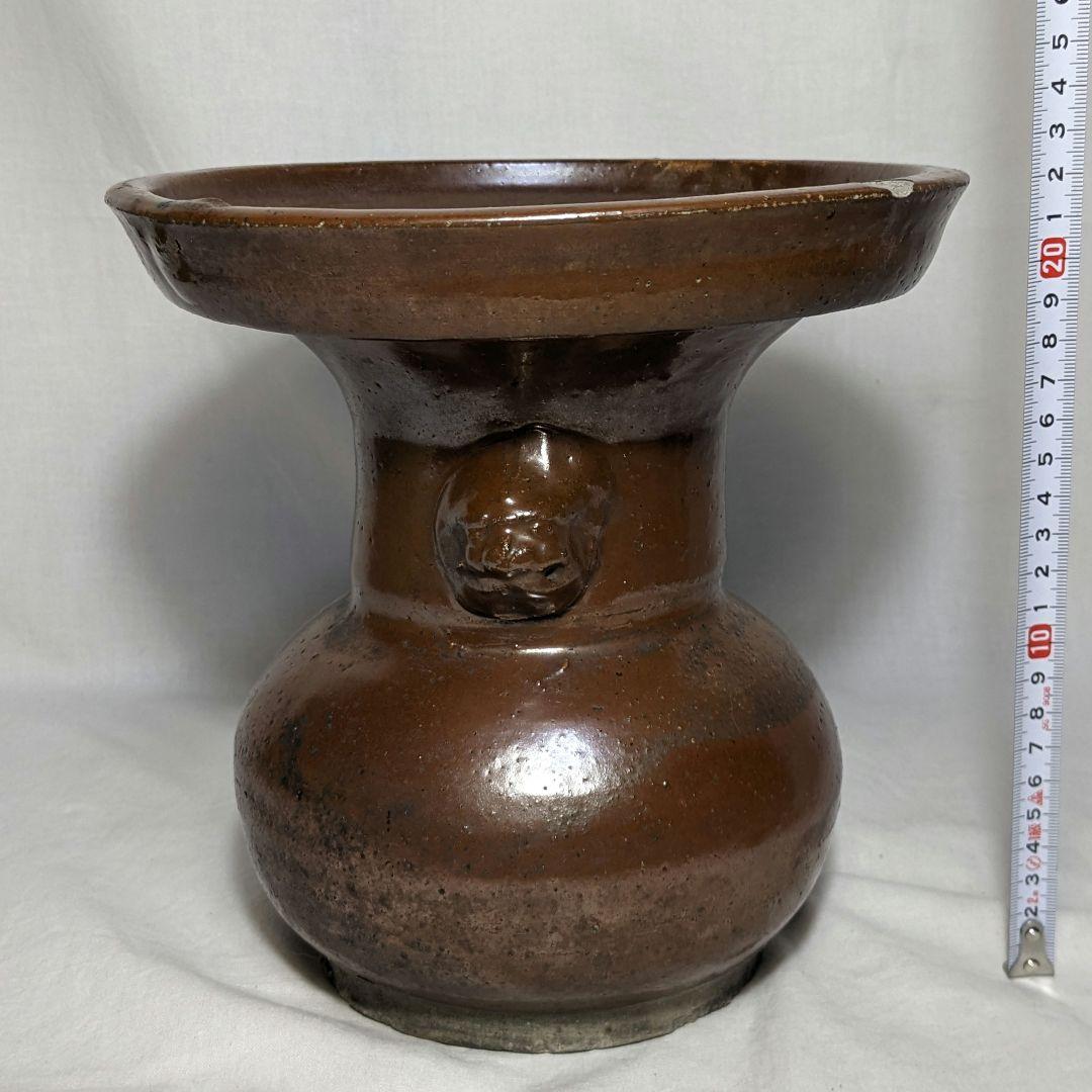 古丹波写or古常滑写 耳付花器 合箱合布 花入 花瓶 フラワーベース 華道具