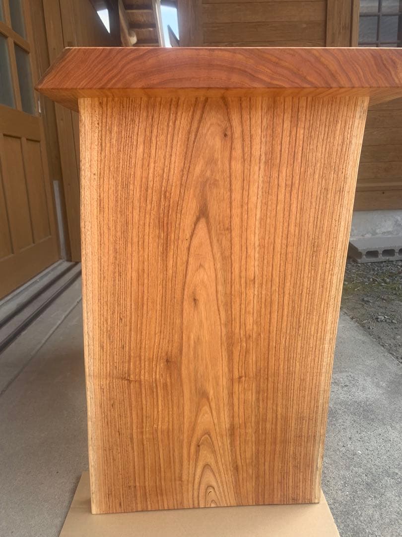 ☆ローズマリー☆無垢材(耳付栴檀一枚板)PCデスクオーダー製作＊高さ75㌢