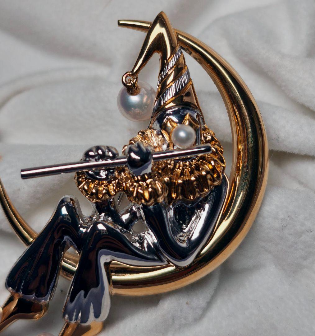 【美品 最高級!!】ミキモト ブローチ パール ピエロ フォーマル 皇室御用達