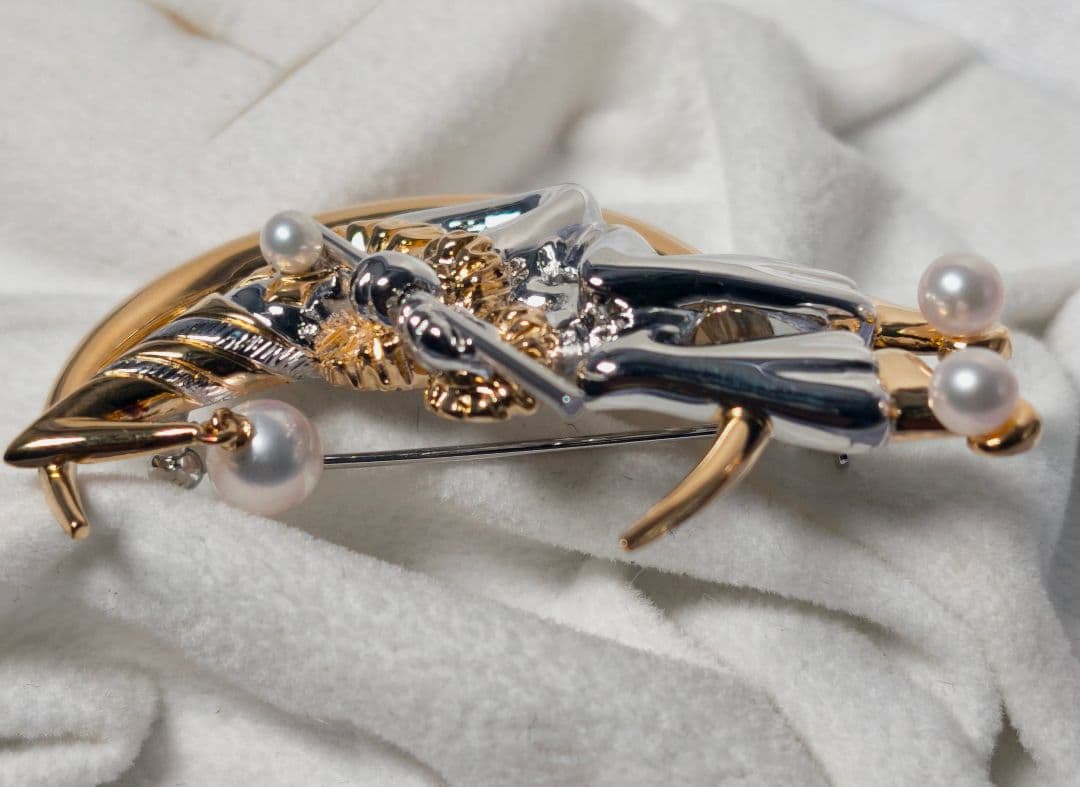 【美品 最高級!!】ミキモト ブローチ パール ピエロ フォーマル 皇室御用達