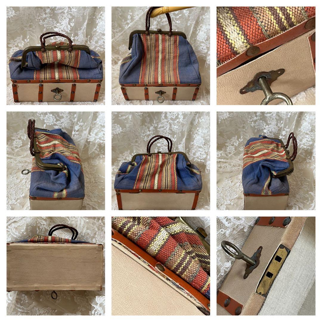 アンティークヴィンテージビスクドールミニョネット ボックスローズリボンレース