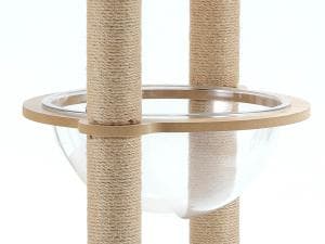 広い展望台付き キャットタワー 木製 大型猫 高さ約137cm 据え置き型