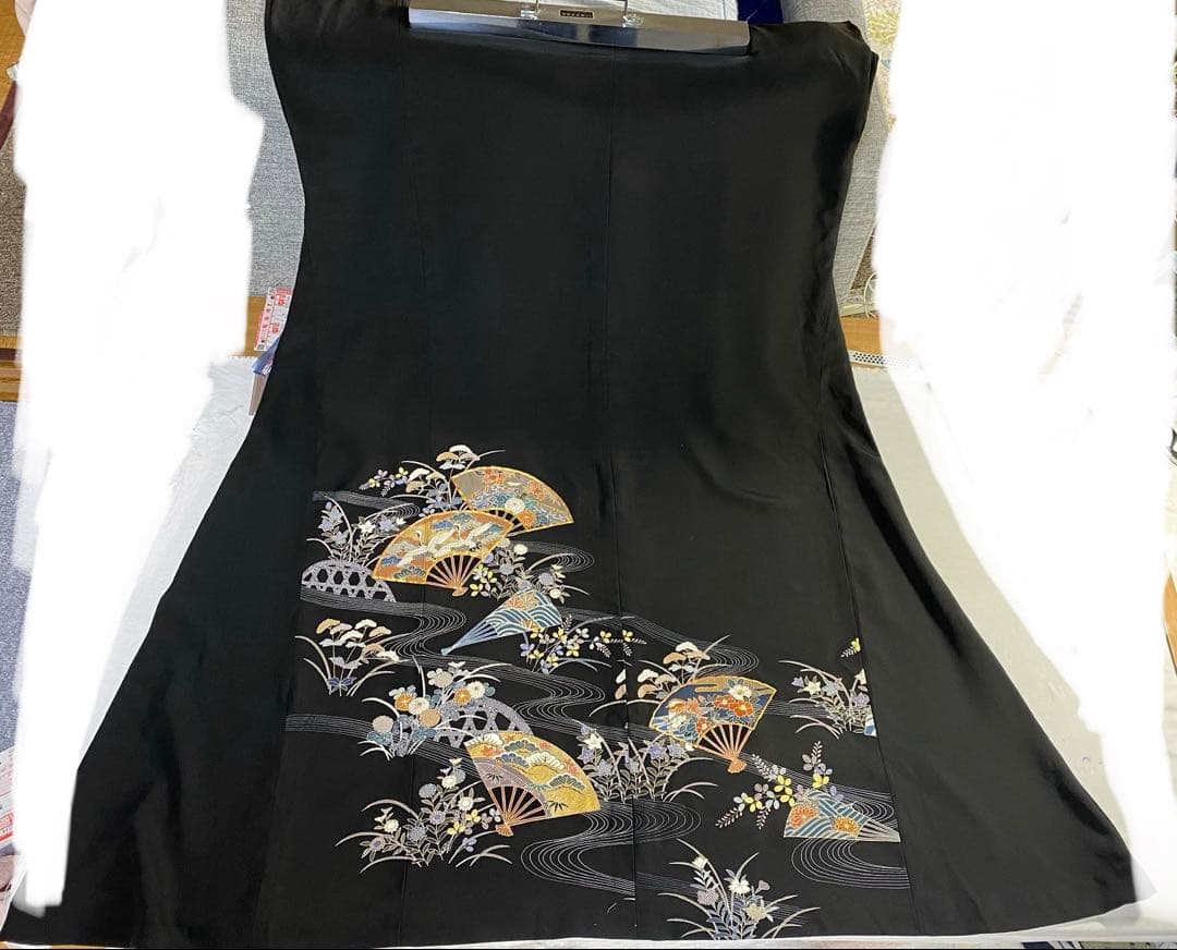 黒留袖リメイク　ボレロ付きロングドレス　大きいサイズ