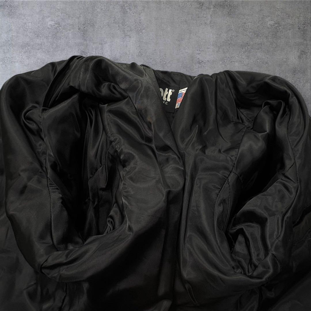 ショット シングル ライダースジャケット 38 レザー ブラック AT641P