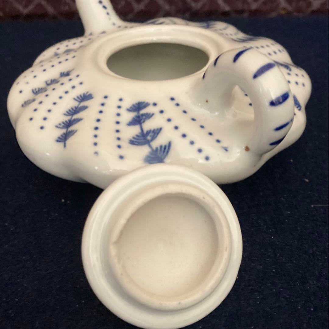 青花後手茶心壷　急須　煎茶道具