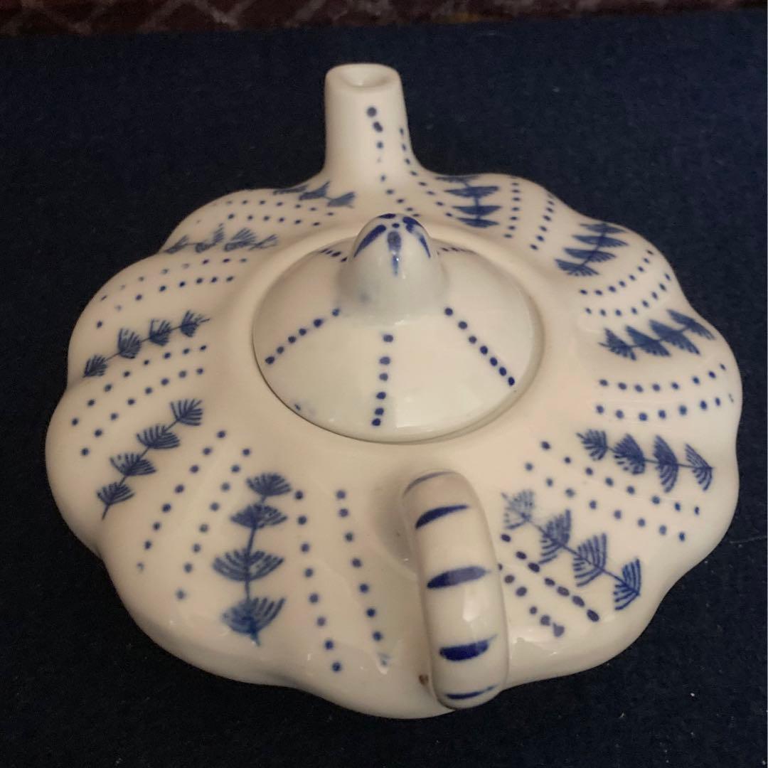 青花後手茶心壷　急須　煎茶道具