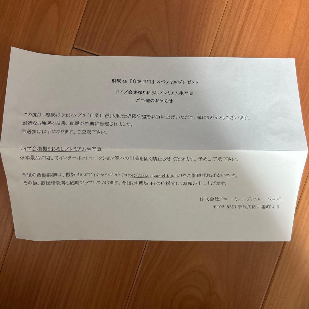 櫻坂46守屋麗奈東京ドームプレミアム生写真直筆封入