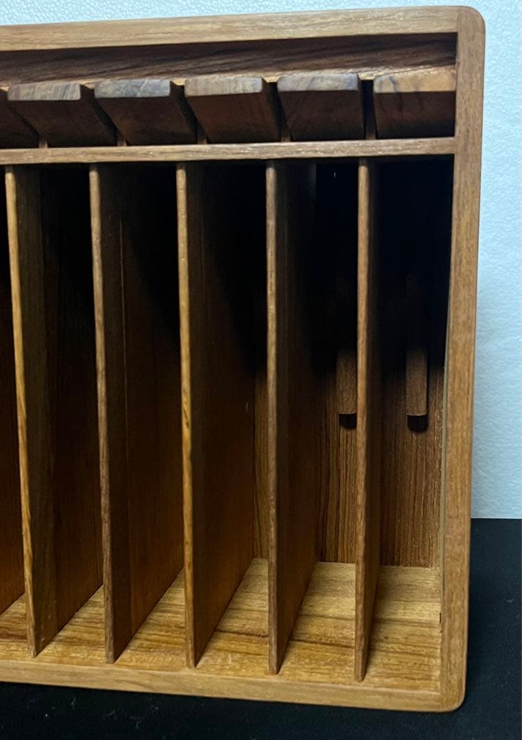 チーク材 DVD テープホルダー ウォールラック 壁掛け 収納 ヴィンテージ