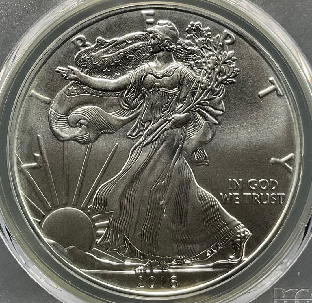 2016 アメリカ イーグル銀貨　PCGS SP70 Lettered Edge