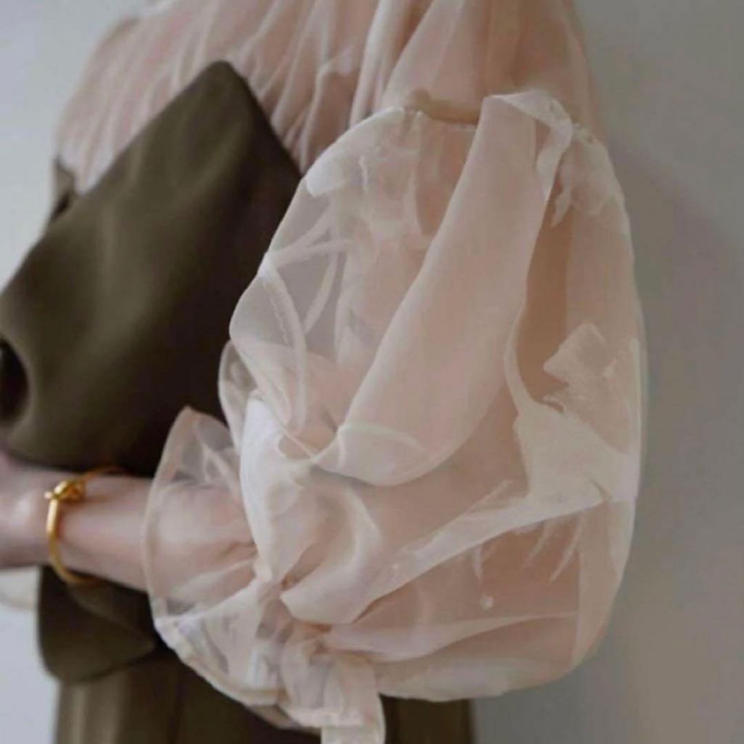 Acka sheer puff dress ブラウン　size2