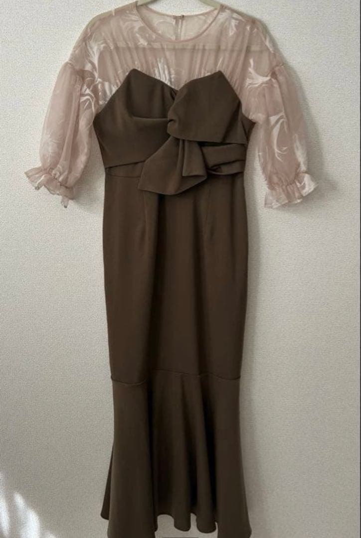 Acka sheer puff dress ブラウン　size2