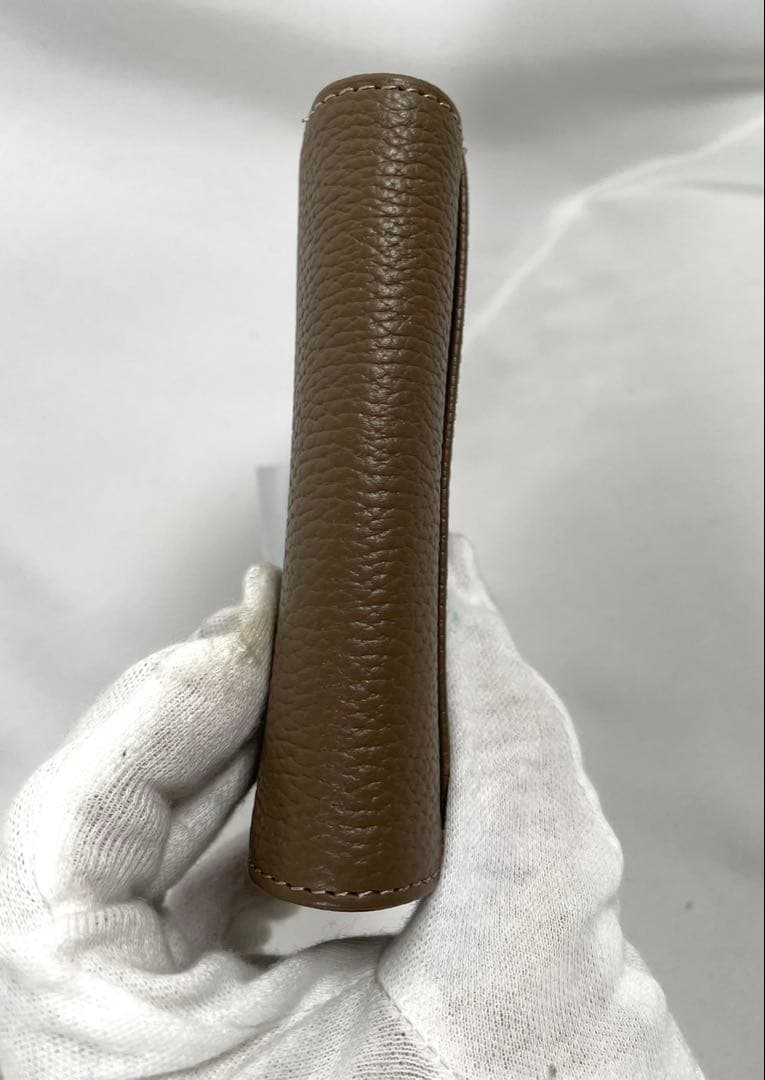 未使用 ATAO アタオ 二つ折り財布 ロトロ トープ 金運上昇 レザー 箱付き