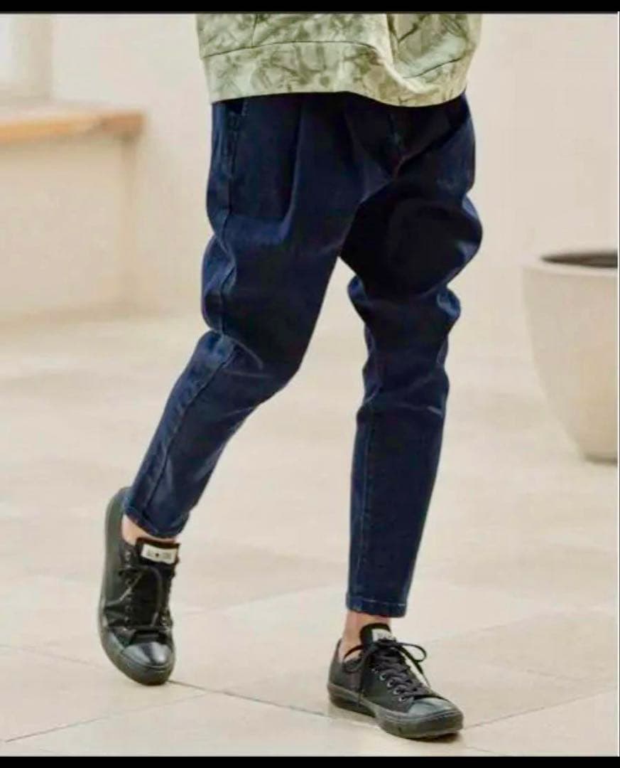 ダークブルー サルエルパンツ デニム