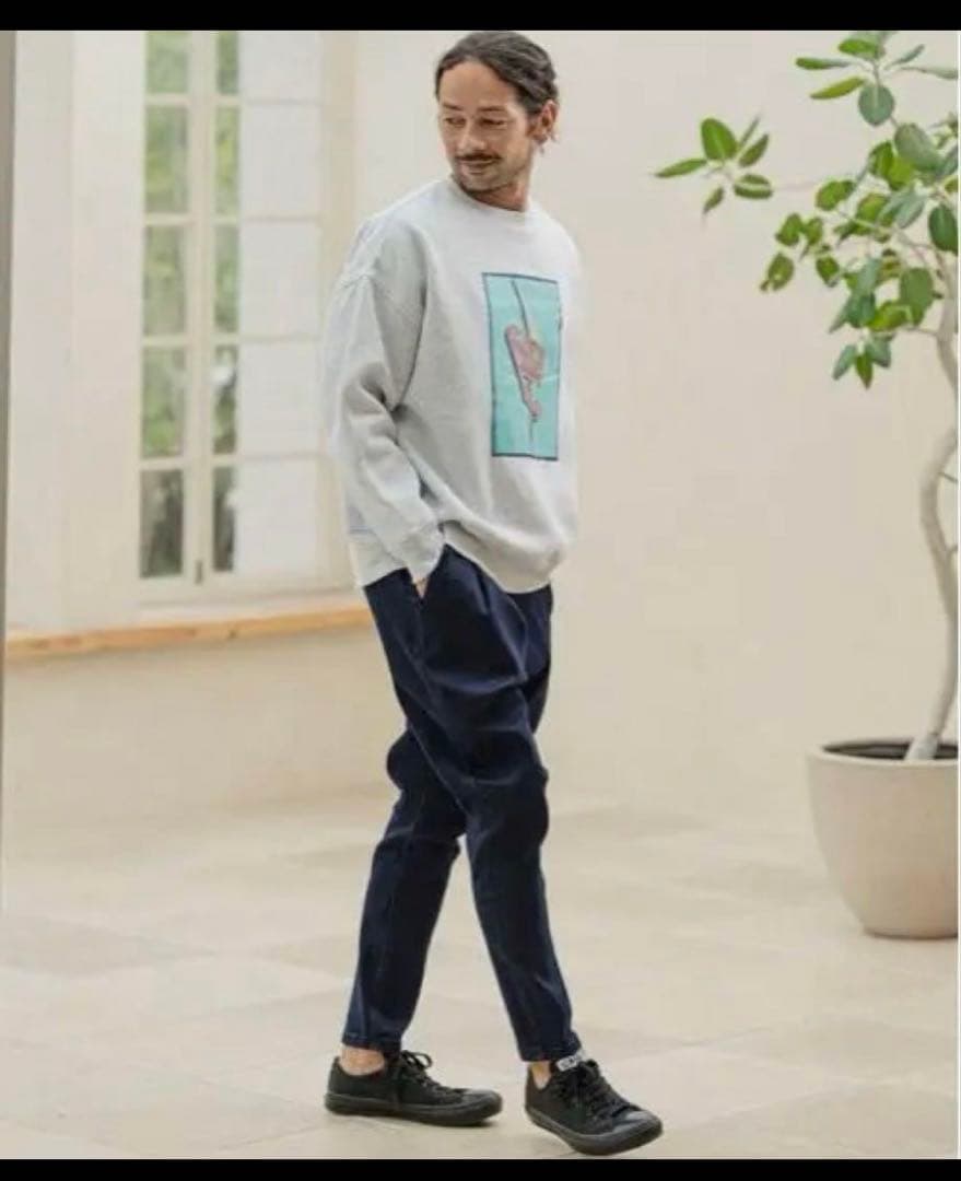 ダークブルー サルエルパンツ デニム