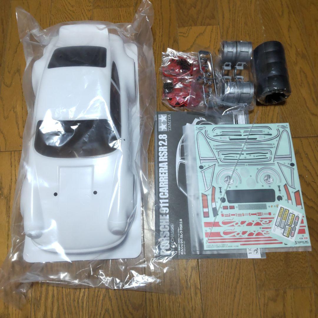 タミヤ 1/10RC ポルシェ塗装済ボディ、ステッカー、タイヤ、ホイール