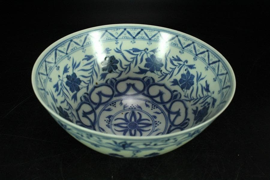 茶道具 唐物 染付茶碗 仕服 時代物(K-LC871)