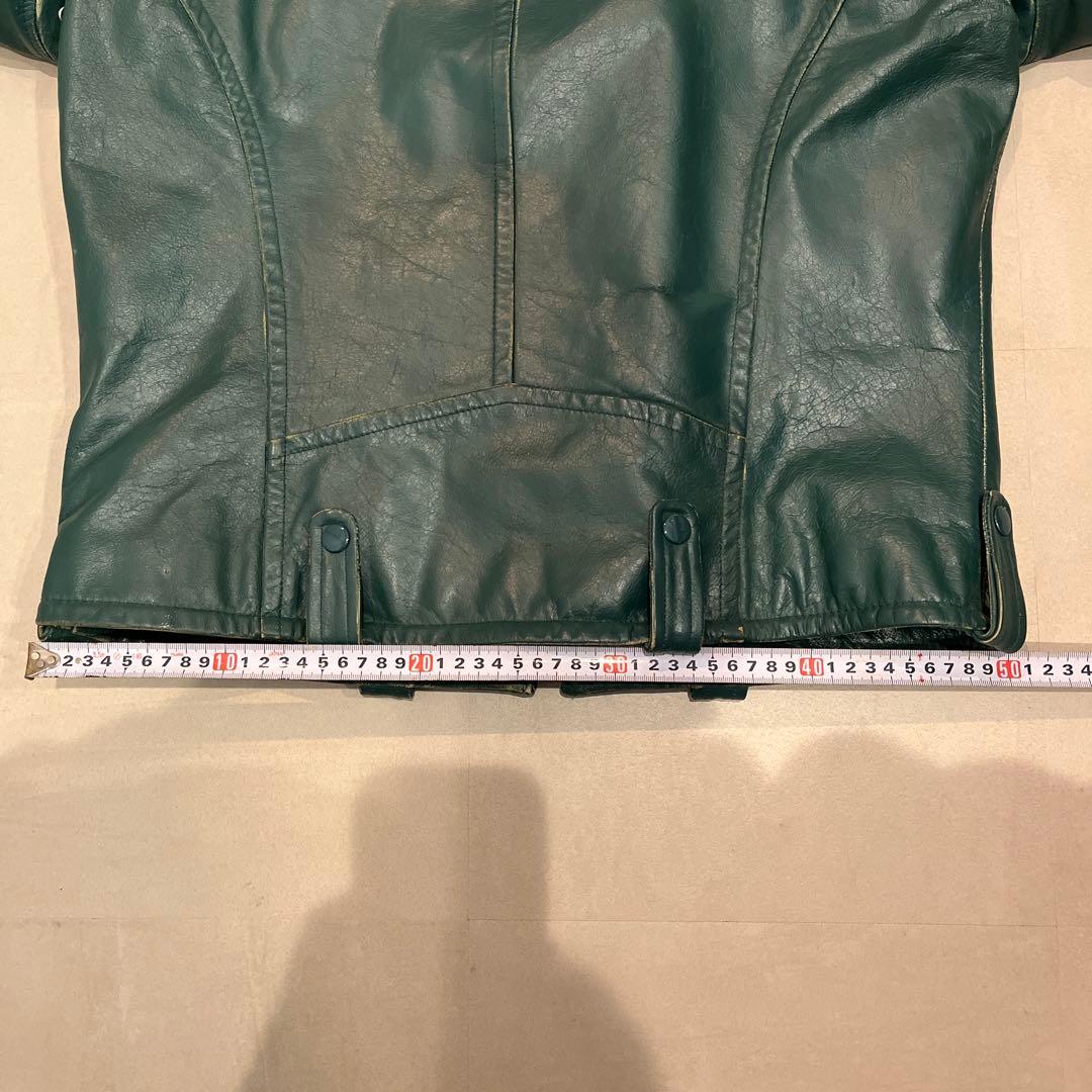 schott ショット　シングルライダース　レザージャケット　L グリーン