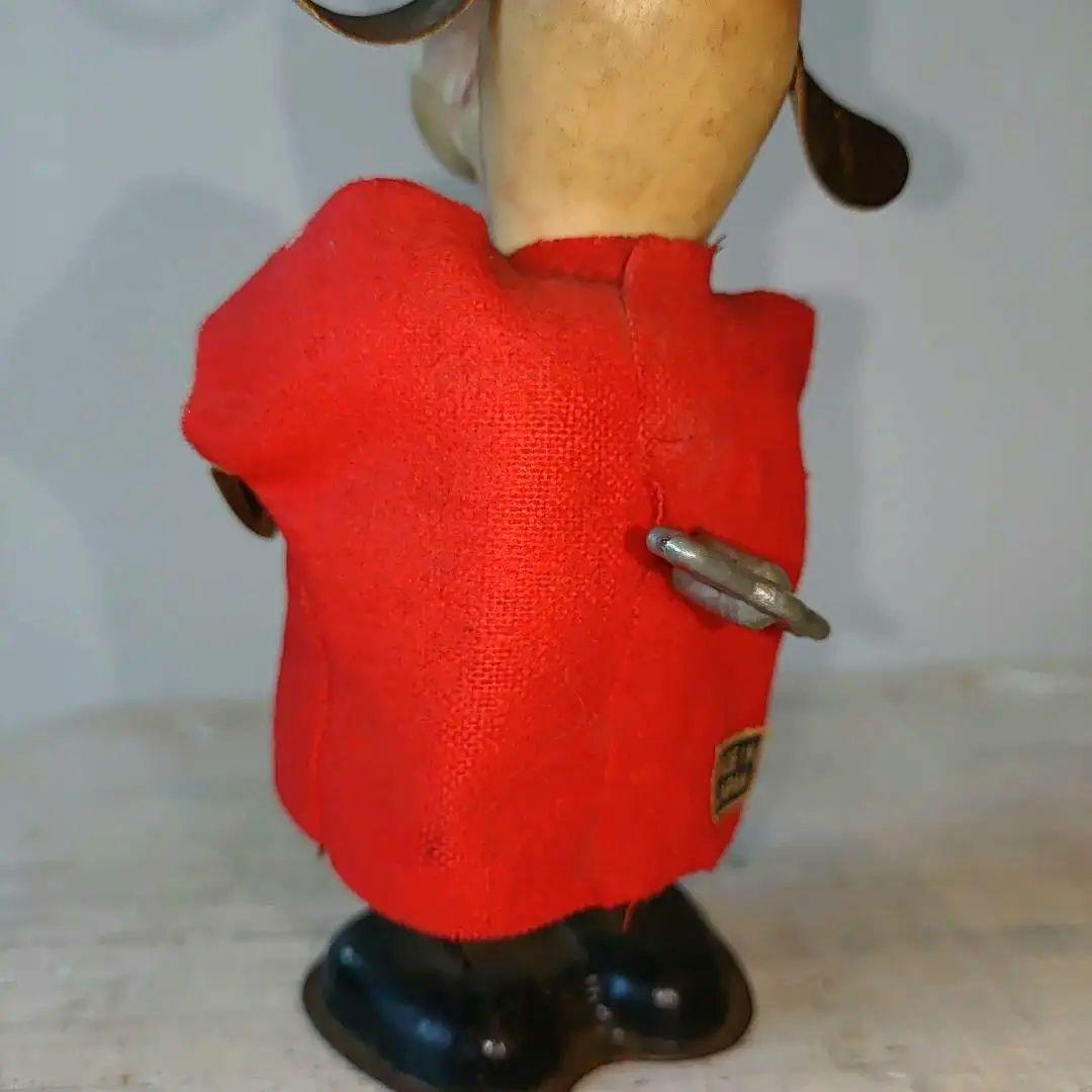 ヴィンテージ ブリキゼンマイ玩具 昭和レトロブリキ玩具赤い服の犬