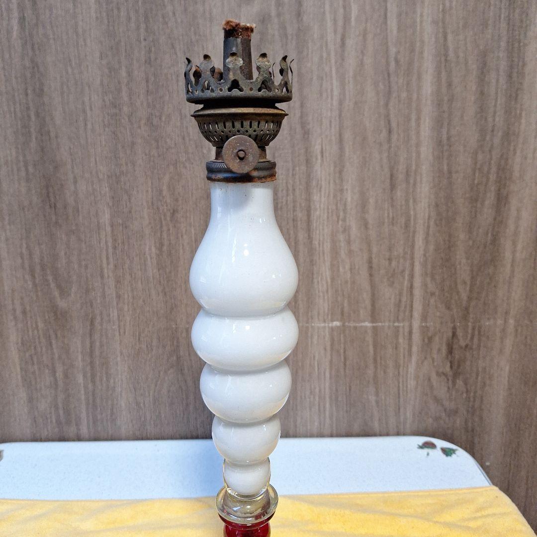 326 アンティークランプ 赤白ストライプ