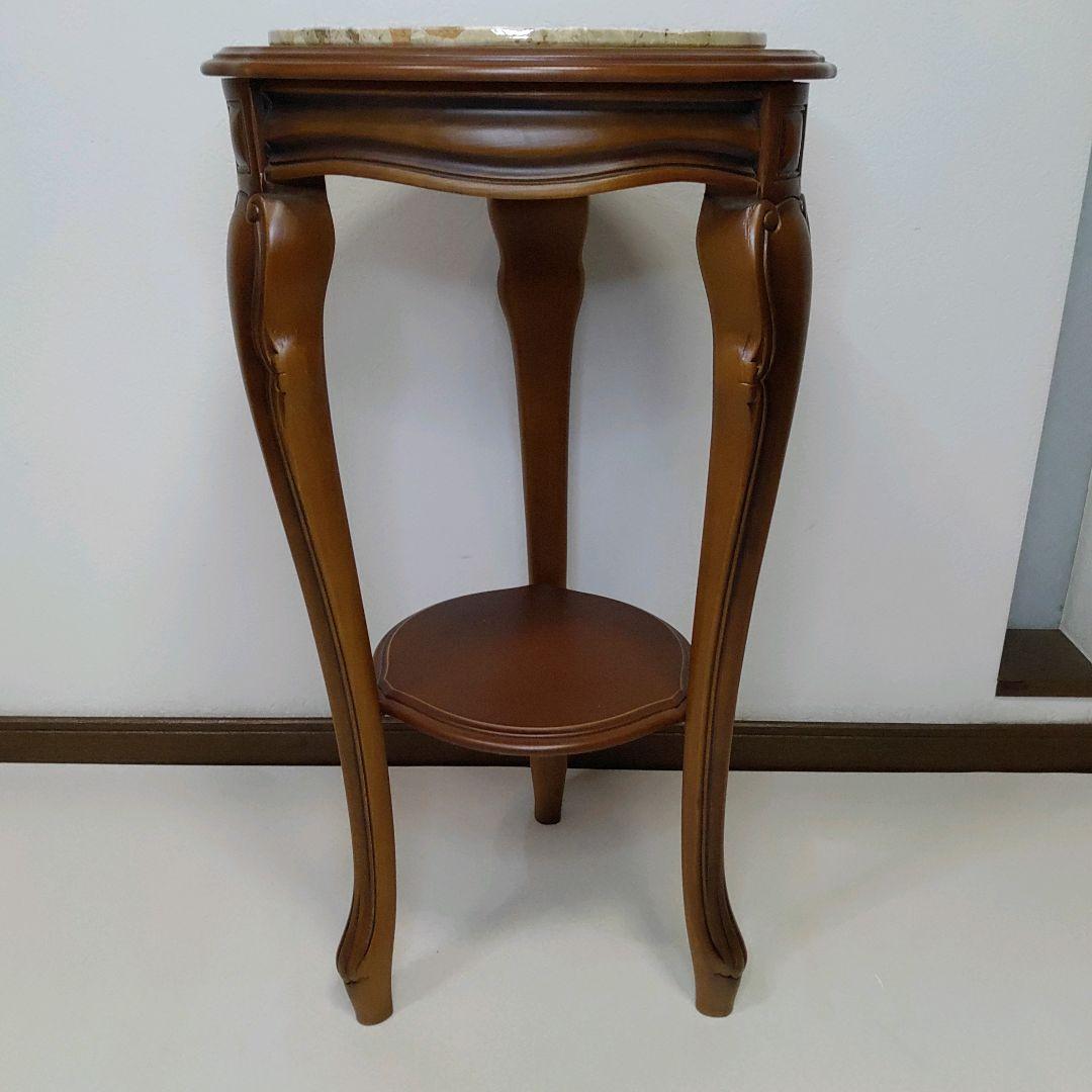 希少 美品 大理石調 サイドテーブル コンソールテーブル 花台 猫脚 送料無料