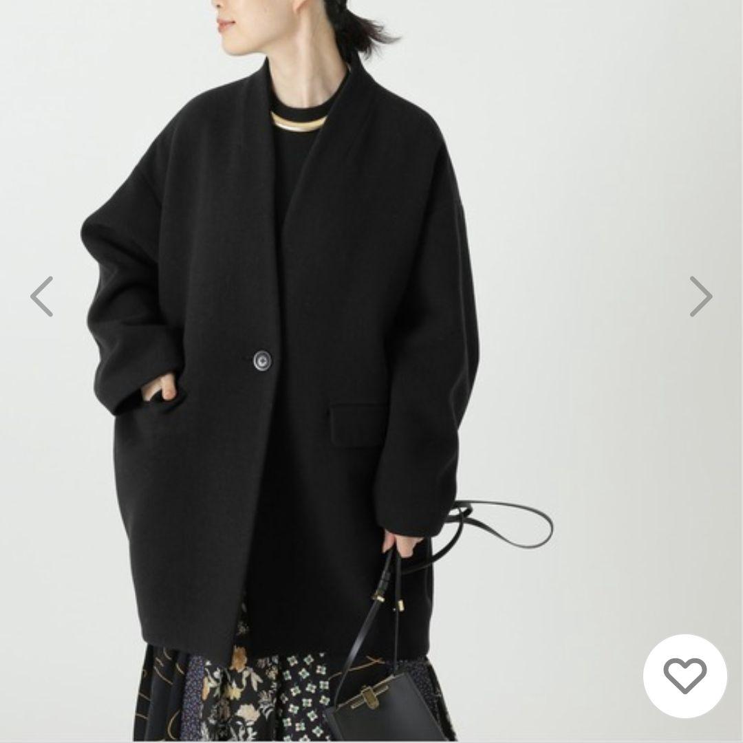 現行 ジャーナルスタンダードレサージュ ノーカラー コクーンミドルコート F