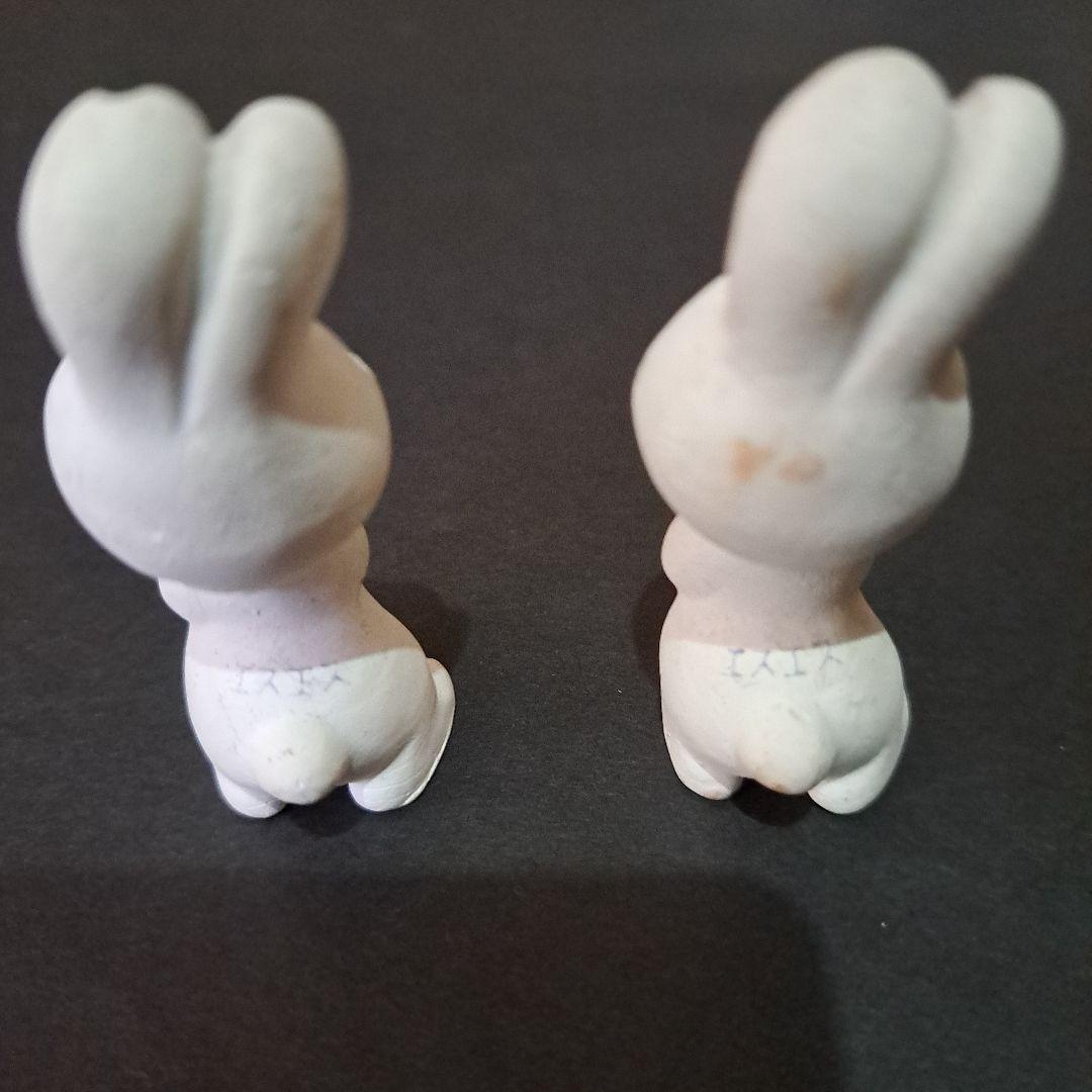 初期ピョンちゃん 　超希少　素焼 白ピョンちゃん　1950…60年二体　エスエス