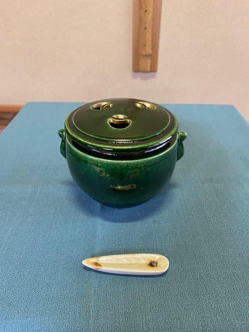 【本日限定】茶道具/三ツ具足 青楽 利休忌 松楽窯