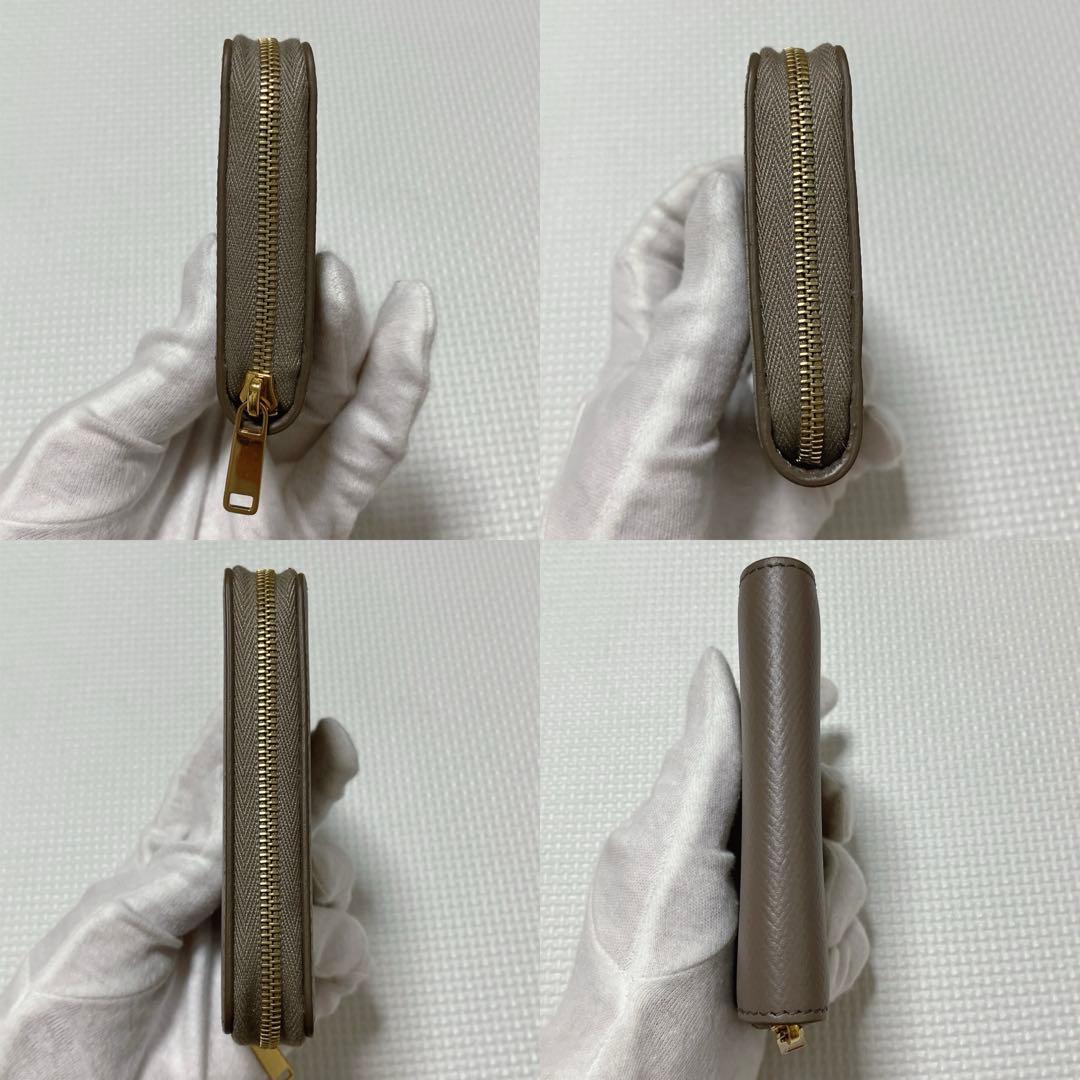 未使用　CELINE セリーヌ　レザーミニ財布　グレージュ　ミニウォレット