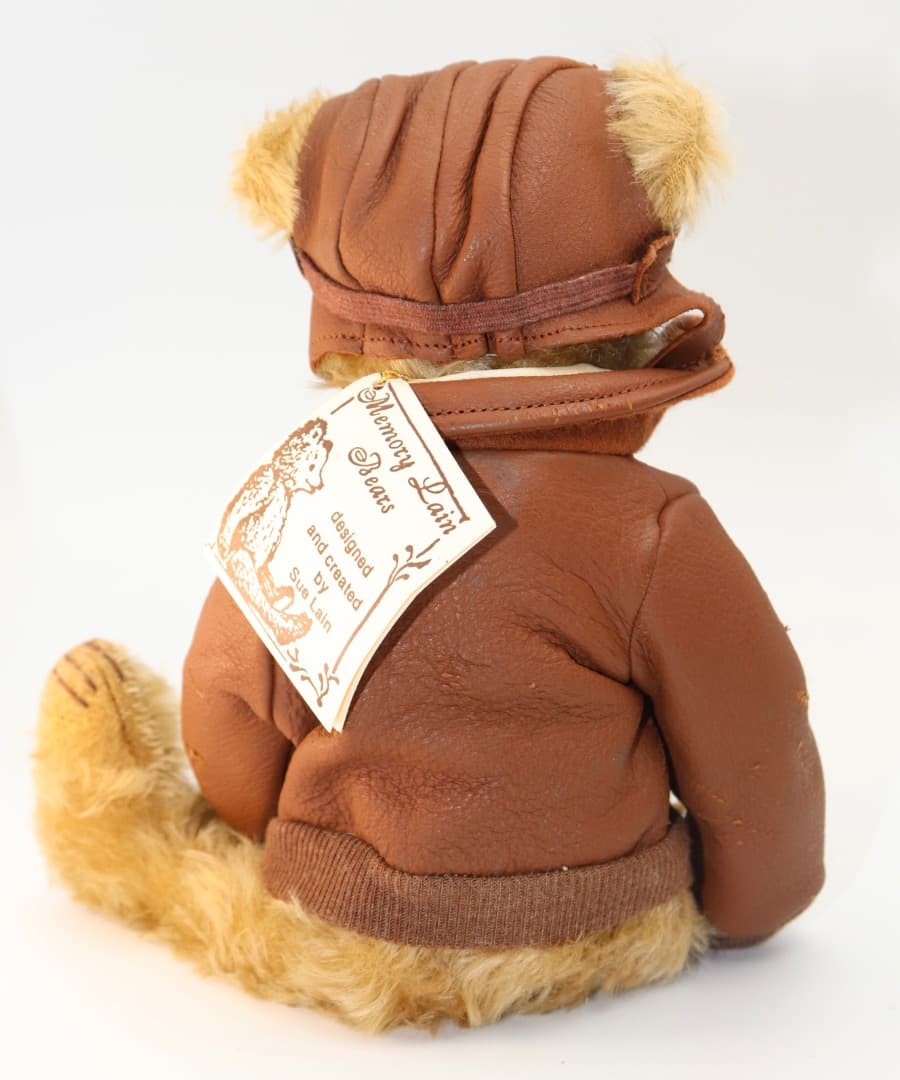 アーティストベア OLD FLYER イギリスSue Lain作 本革ジャケット