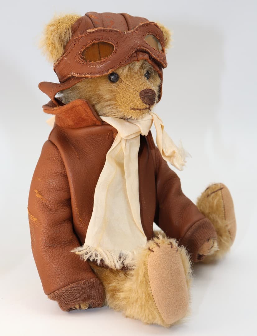 アーティストベア OLD FLYER イギリスSue Lain作 本革ジャケット