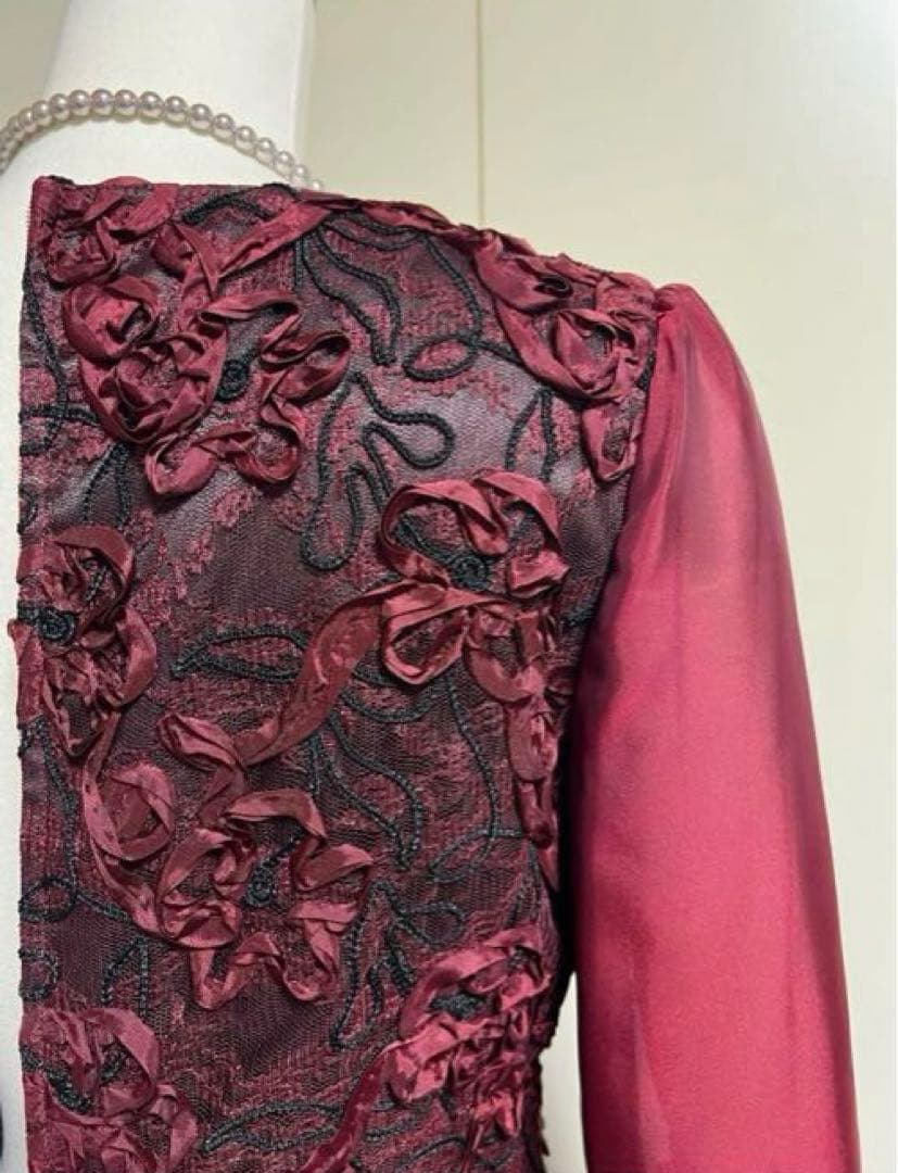 新品東京ソワールMARIKO KOHGA 日本製　高級刺繍レースドレスワンピース