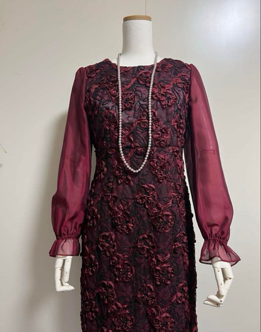 新品東京ソワールMARIKO KOHGA 日本製　高級刺繍レースドレスワンピース