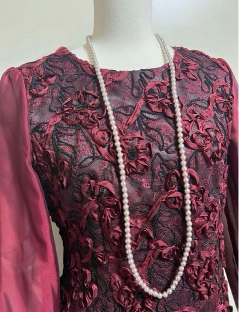 新品東京ソワールMARIKO KOHGA 日本製　高級刺繍レースドレスワンピース