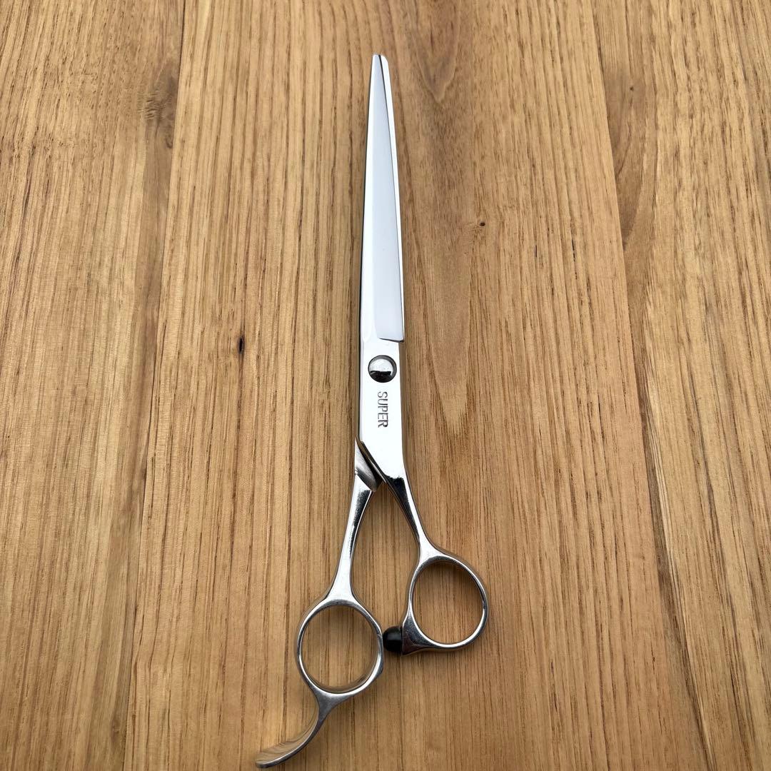 無銘　日本製　仕上げストレートシザー　8:2剣刃