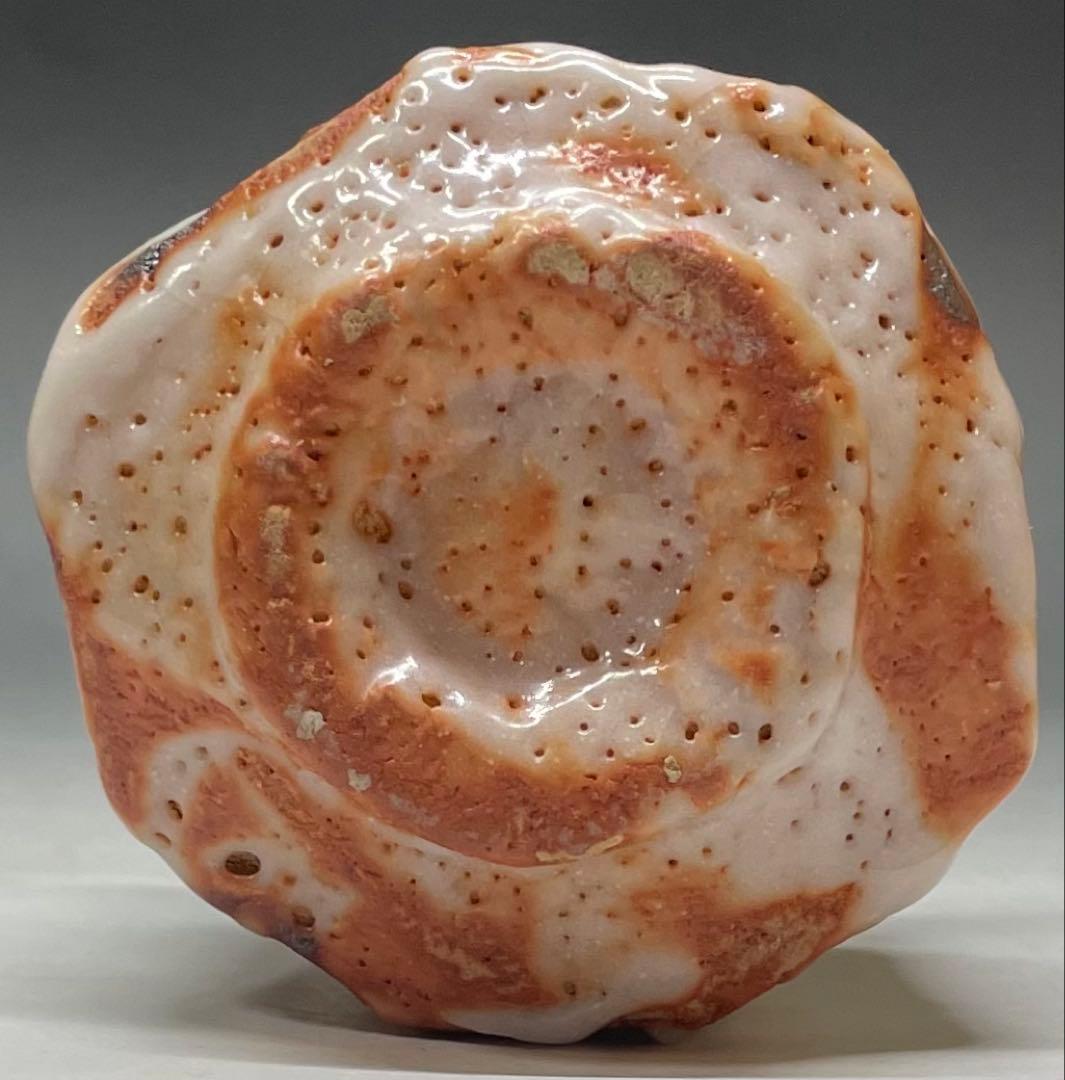 林正太郎　志野焼　ぐい呑　四方桟共箱　共布　栞 　d9431