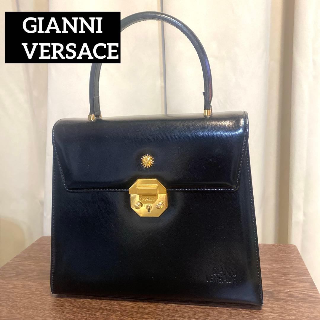 【送料無料】ヴェルサーチ ハンドバッグ フォーマル メデューサ レザー ブラック