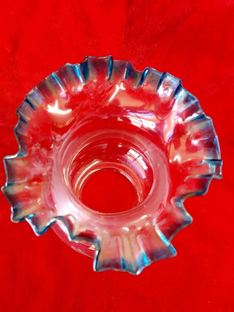 座敷ランプ　青色金魚鉢形ガラスシェード