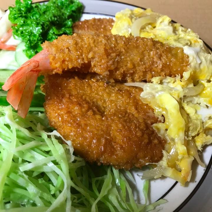 食品サンプル エビフライ トンカツ 卵とじ キャベツ千切り 胡瓜　部分パーツ売り