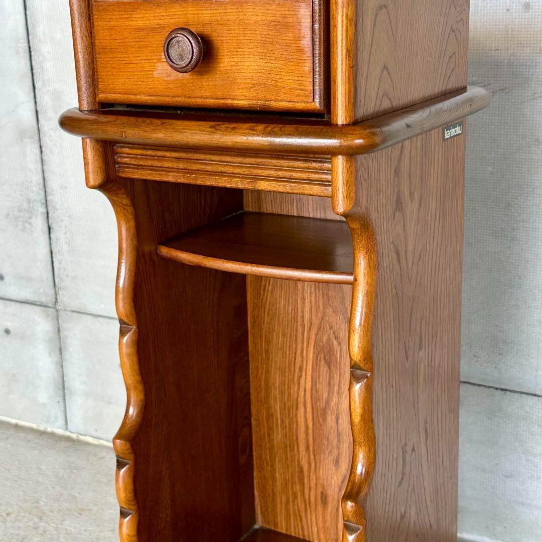 ★70s★ KarImoku カリモク電話台 サイドテーブル 花台 レトロ家具