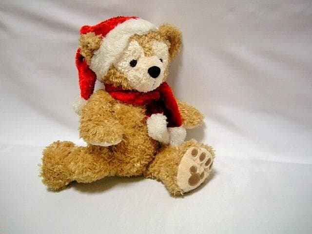 ◆希少◆白タグ　初期　ダッフィー　ぬいぐるみ◆座高約31㎝◆クリスマス　ビーズ入