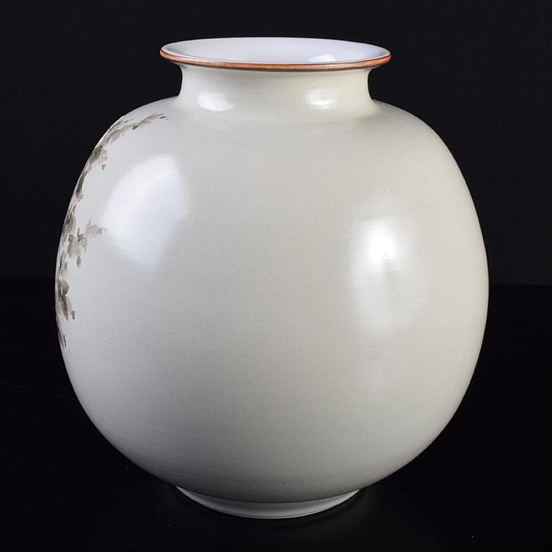 九谷焼　伝統工芸士　中村陶志人作　色絵　花雀文瓶　箱蓋無し　C　R7743B